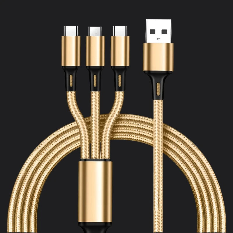 TriCharge™ Pro Ultimate 3-in-1 USB Mobile Phone Charging Cable - IVY DUCK