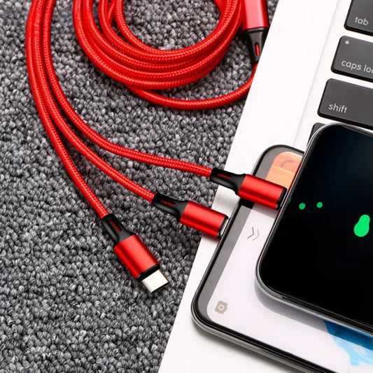 TriCharge™ Pro Ultimate 3-in-1 USB Mobile Phone Charging Cable - IVY DUCK