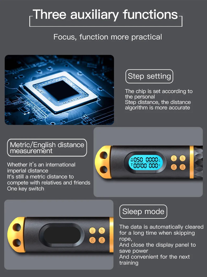 2-in-1 Digital Skipping Rope: Count Jumps & Burn Calories with Pro Ball Bearings & Non-Slip Handles - IVY DUCK