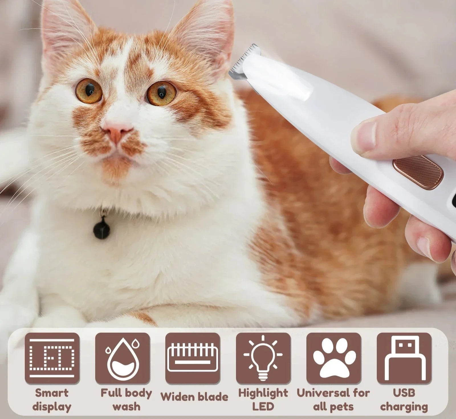 BrightTrim™ Pro LED Dog Paw & Hair Trimmer - Waterproof, Wide Blade, Precision Grooming - IVY DUCK