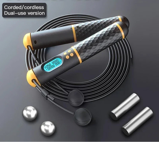 2-in-1 Digital Skipping Rope: Count Jumps & Burn Calories with Pro Ball Bearings & Non-Slip Handles - IVY DUCK