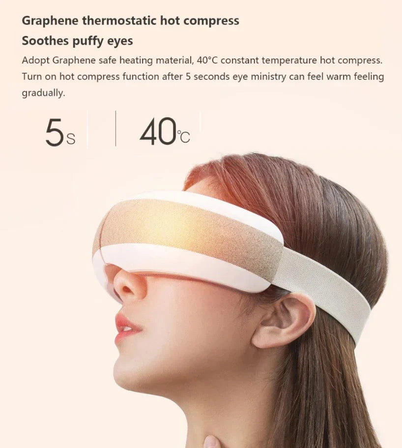 SmartEye™ Massager with Heat, Vibration, Bluetooth Music, and Adjustable Air Compression - Relieve Eye Fatigue, Dark Circles, and Puffiness - IVY DUCK