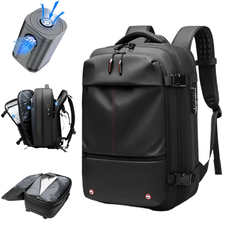 2-in-1 Travel Backpack with Vacuum Pump – Space-Saving & Portable Storage Solution - IVY DUCK