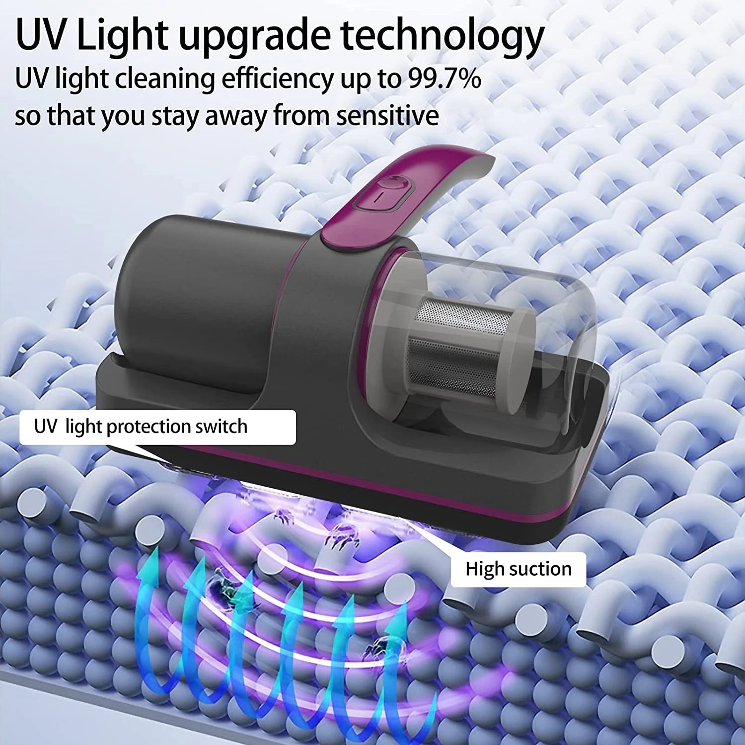 UV Wireless Mattress Vacuum Cleaner - Efficiently Remove Bed Bugs, Dust Mites, and Allergens - IVY DUCK