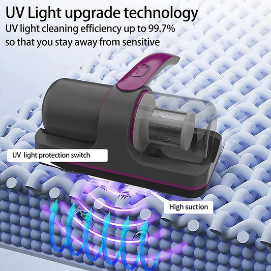 UV Wireless Mattress Vacuum Cleaner - Efficiently Remove Bed Bugs, Dust Mites, and Allergens - IVY DUCK