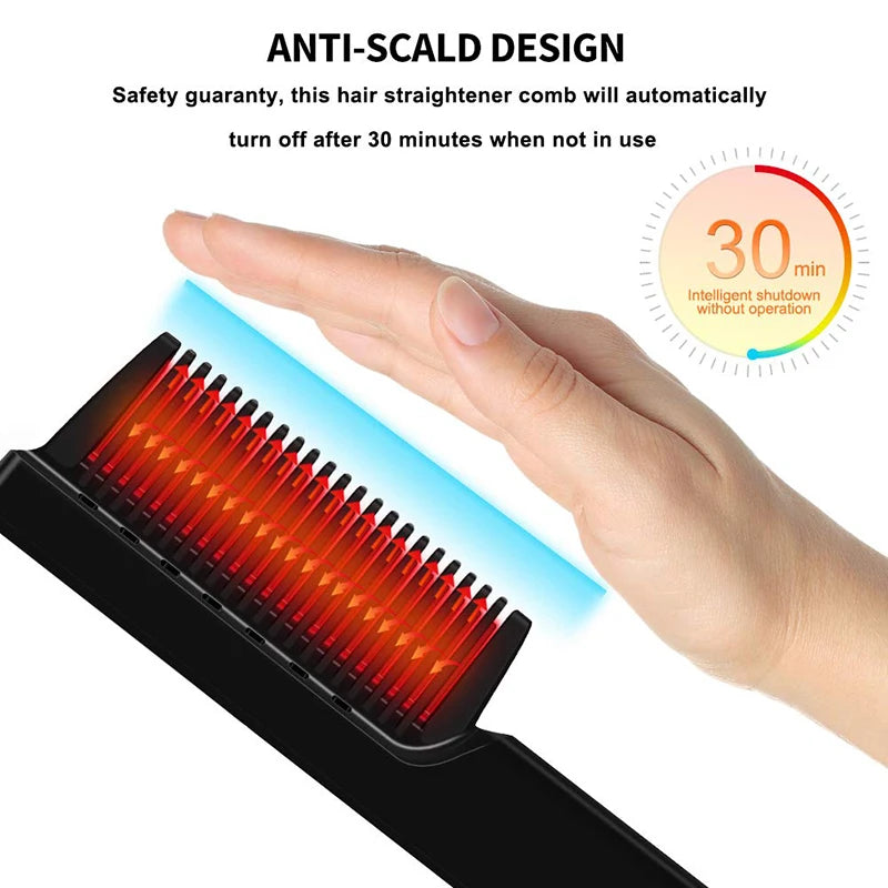 New Professional Unisex Hair Straightener Ion Comb with PTC Ceramic Technology - IVY DUCK