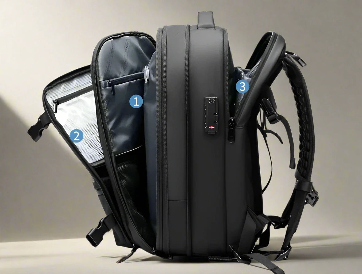 2-in-1 Travel Backpack with Vacuum Pump – Space-Saving & Portable Storage Solution - IVY DUCK